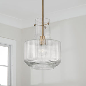 Capital Lighting 345111AD Nyla 1 Light Pendant Aged Brass