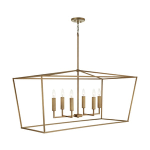 Capital Lighting 837661AD Thea 6 Light Island Aged Brass