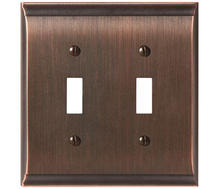 Amerock Wall Plate Oil Rubbed Bronze 2 Toggle Switch Plate Cover Candler 1 Pack Light Switch Cover