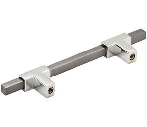 Amerock Cabinet Pull Polished Chrome/Black Chrome 3-3/4 inch (96 mm) Center to Center Urbanite 1 Pack Drawer Pull Drawer Handle Cabinet Hardware
