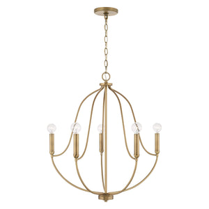 Capital Lighting 447051AD Madison 5 Light Chandelier Aged Brass