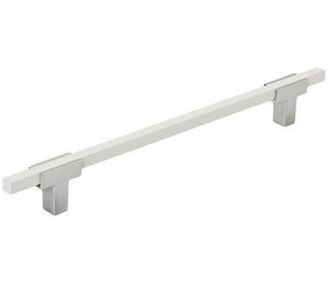 Amerock Cabinet Pull Polished Chrome/White 7-9/16 inch (192 mm) Center to Center Urbanite 1 Pack Drawer Pull Drawer Handle Cabinet Hardware