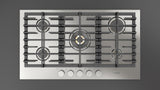 36" Matteo 400 Series Gas Cooktop, 5 Brass Burners