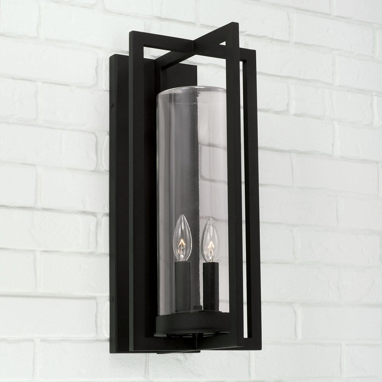 Capital Lighting 948221BK Kent 2 Light Outdoor Wall Lantern Black