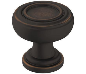 Amerock Cabinet Knob Oil Rubbed Bronze 1-1/8 inch (29 mm) Diameter Ville 1 Pack Drawer Knob Cabinet Hardware