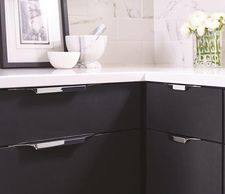 Amerock Cabinet Edge Pull Polished Chrome 8-9/16 inch (217 mm) Center to Center Extent 1 Pack Drawer Pull Drawer Handle Cabinet Hardware