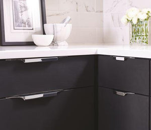 Amerock Cabinet Edge Pull Polished Chrome 8-9/16 inch (217 mm) Center to Center Extent 1 Pack Drawer Pull Drawer Handle Cabinet Hardware