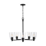 Capital Lighting 440951MB-506 Myles 5 Light Chandelier Matte Black