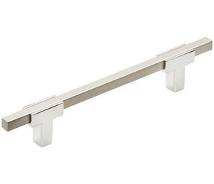 Amerock Cabinet Pull Polished Chrome/Satin Nickel 5-1/16 inch (128 mm) Center to Center Urbanite 1 Pack Drawer Pull Drawer Handle Cabinet Hardware