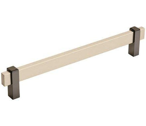 Amerock Cabinet Pull Silver Champagne/Black Nickel 7-9/16 inch (192 mm) Center to Center Mulino 1 Pack Drawer Pull Drawer Handle Cabinet Hardware