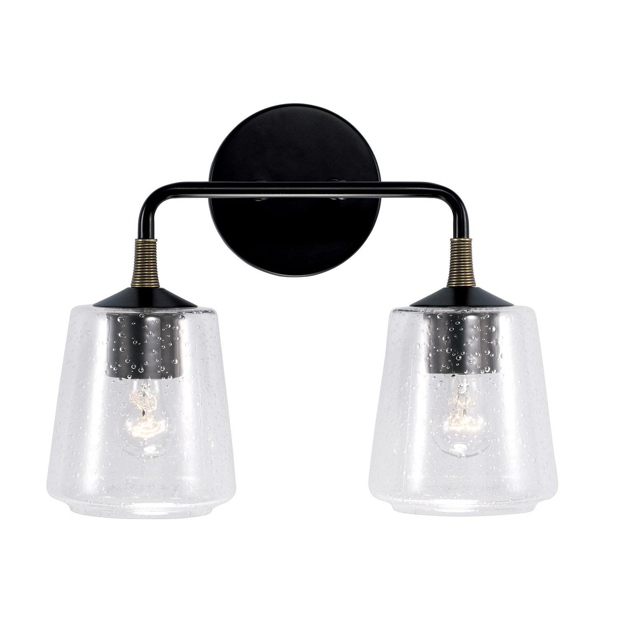 Capital Lighting 145621KB-530 Amara 2 Light Vanity Matte Black with Brass