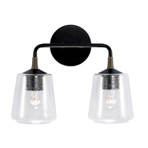 Capital Lighting 145621KB-530 Amara 2 Light Vanity Matte Black with Brass