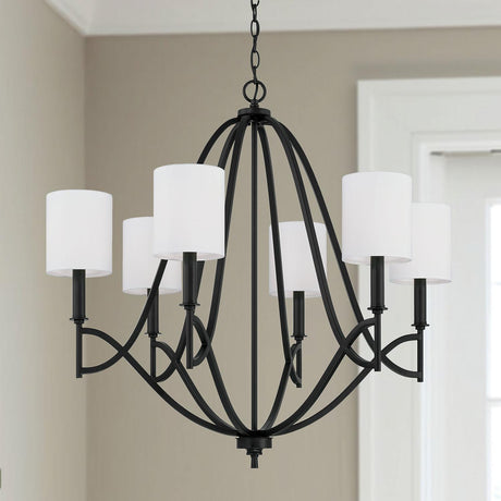 Capital Lighting 442361MB-701 Sylvia 6 Light Chandelier Matte Black