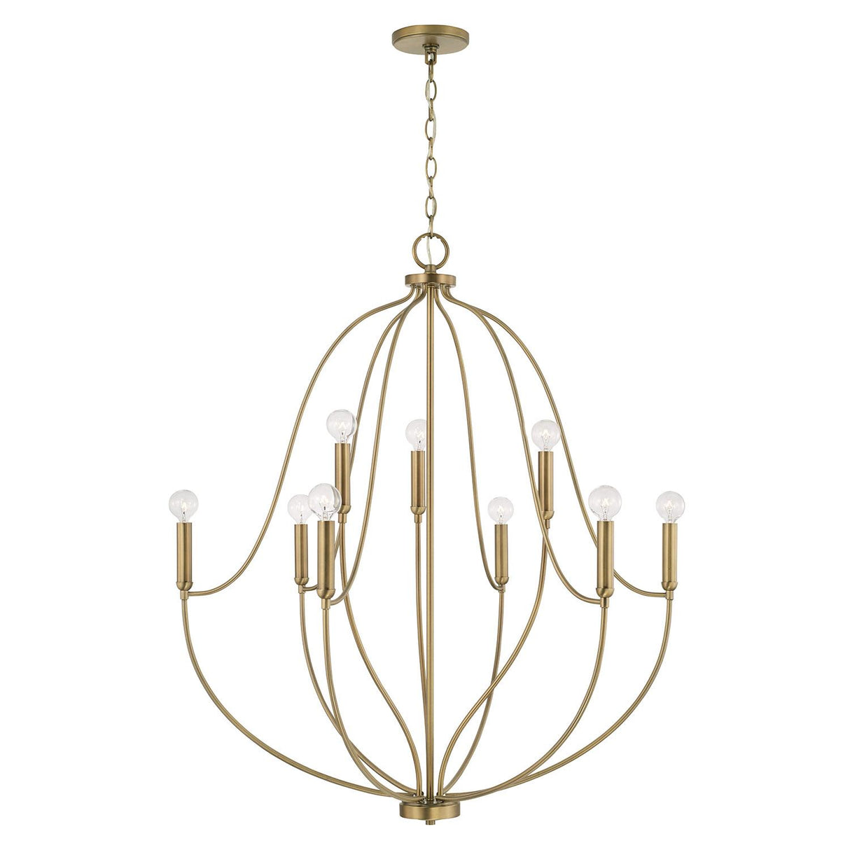 Capital Lighting 447091AD Madison 9 Light Chandelier Aged Brass