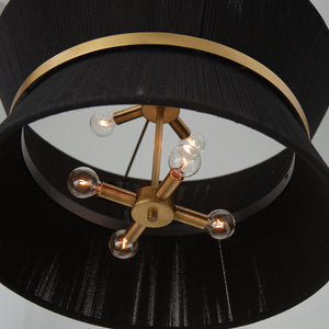 Capital Lighting 341281KP Cecilia 8 Light Pendant Black Rope and Patinaed Brass