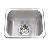 KINDRED QS1113-6N Utility Collection 13.63-in LR x 11.25-in FB x 6-in DP Drop In Single Bowl Stainless Steel Hospitality Sink In Satin Finished Bowl with Mirror Finished Rim