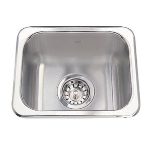KINDRED QS1113-6N Utility Collection 13.63-in LR x 11.25-in FB x 6-in DP Drop In Single Bowl Stainless Steel Hospitality Sink In Satin Finished Bowl with Mirror Finished Rim