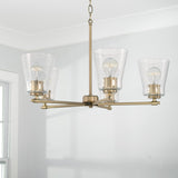 Capital Lighting 446951AD-533 Baker 5 Light Chandelier Aged Brass