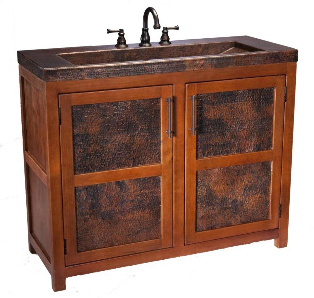 Thompson Traders Grande Rustic Vanity Lerma Grande VTL Sink: Aged Copper
(Hammered)
Vanity: Wood  with Integrated Aged Copper Countertop and Sink