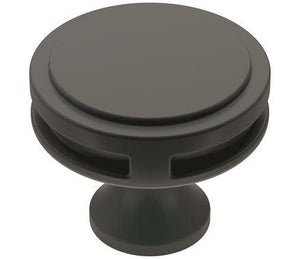 Amerock Cabinet Knob Matte Black 1-3/8 inch (35 mm) Diameter Oberon 1 Pack Drawer Knob Cabinet Hardware