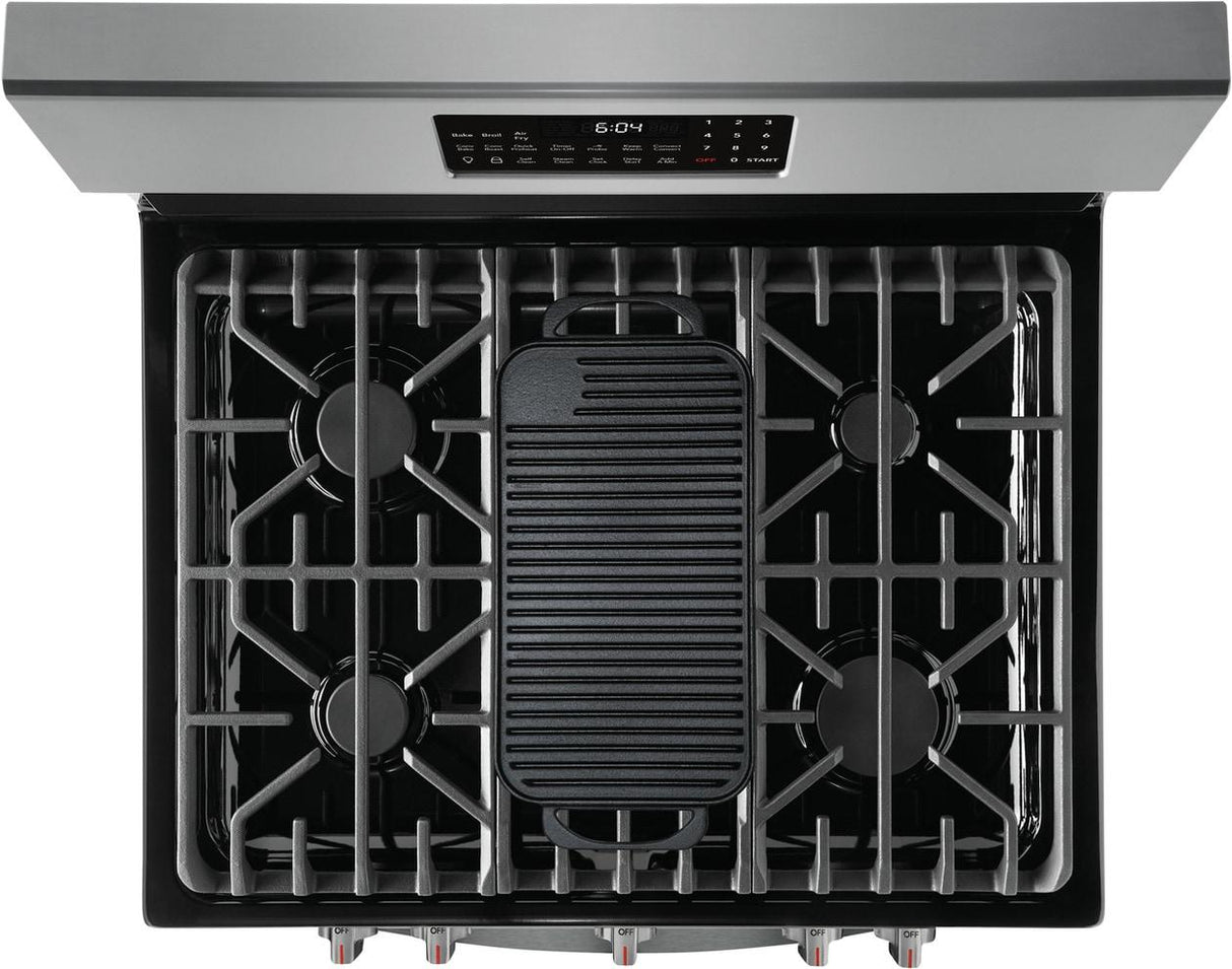 Frigidaire GCRG3060AD 30" Freestanding Gas Range with Air Fry 5-Element Cooktop