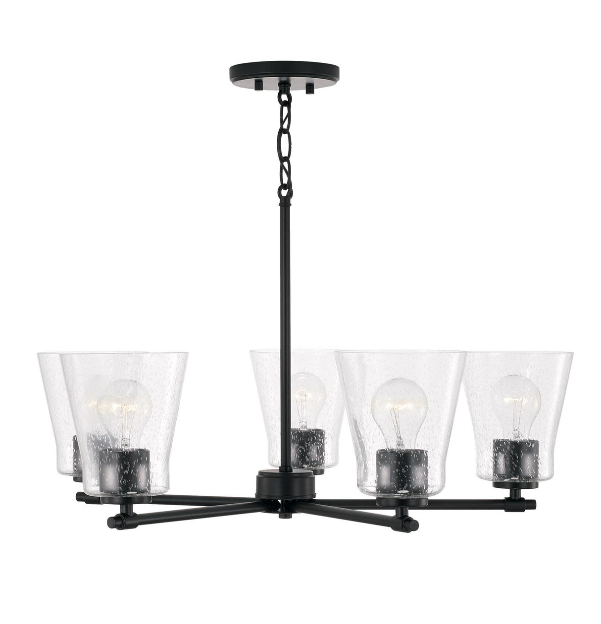 Capital Lighting 446951MB-533 Baker 5 Light Chandelier Matte Black