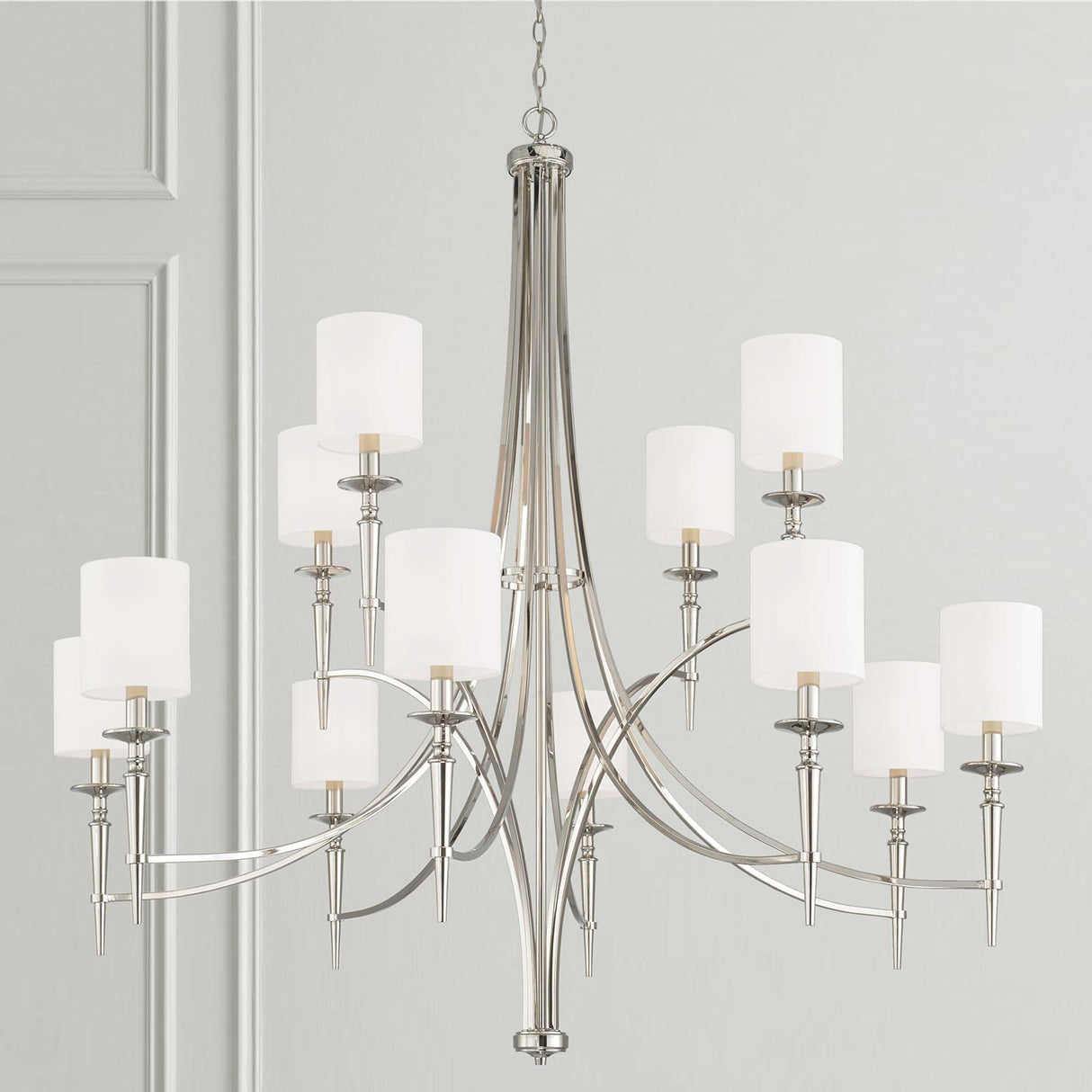 Capital Lighting 442601PN-701 Abbie 12 Light Chandelier Polished Nickel