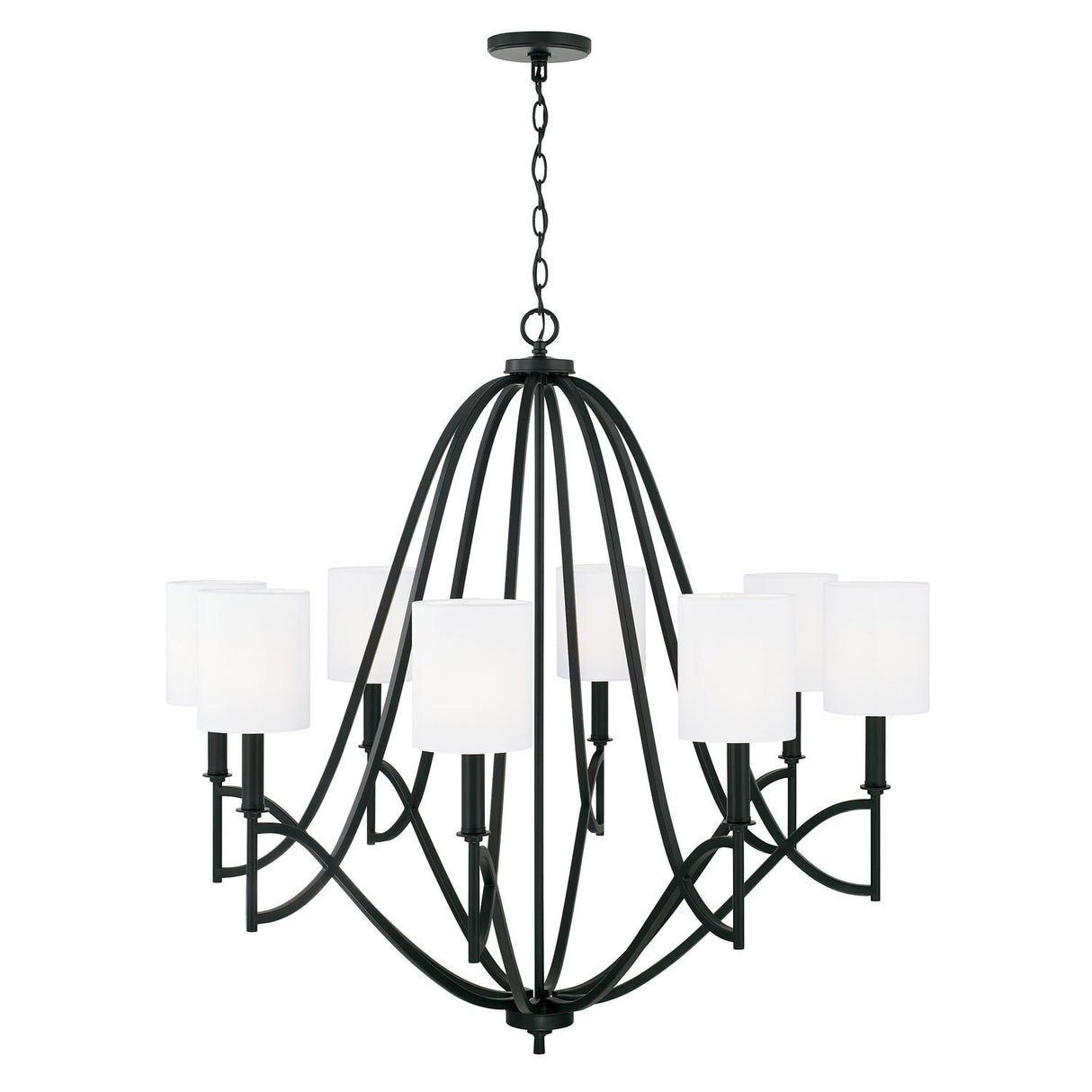 Capital Lighting 442381MB-701 Sylvia 8 Light Chandelier Matte Black