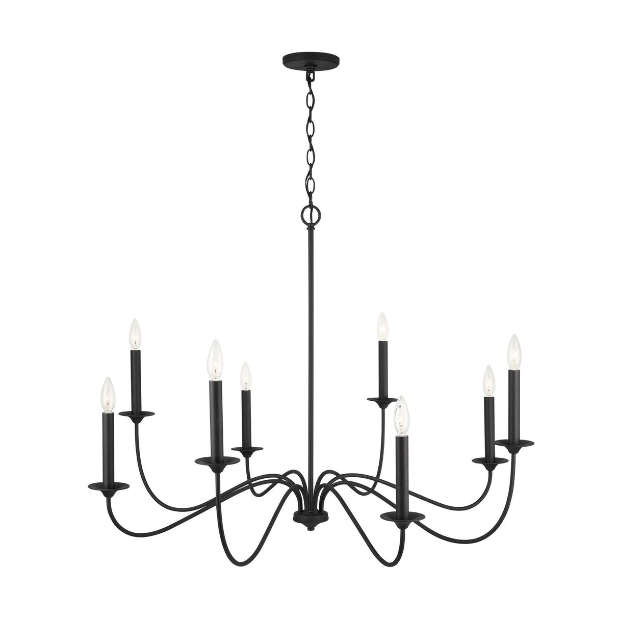 Capital Lighting 437281BI Vincent 8 Light Chandelier Black Iron