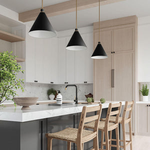 Capital Lighting 350112AB Bradley 1 Light Pendant Aged Brass and Black