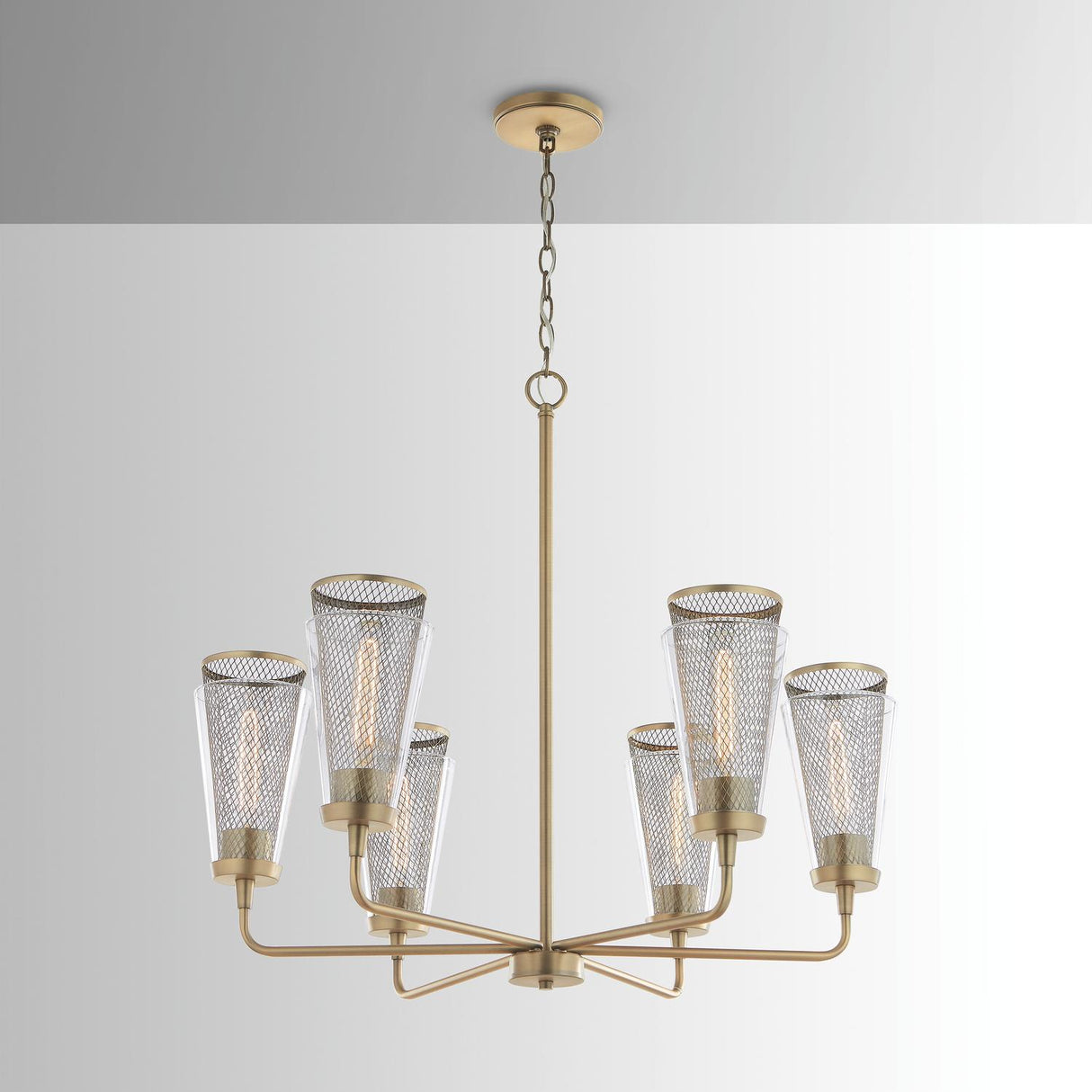 Capital Lighting 432361AD Abbott 6 Light Chandelier Aged Brass