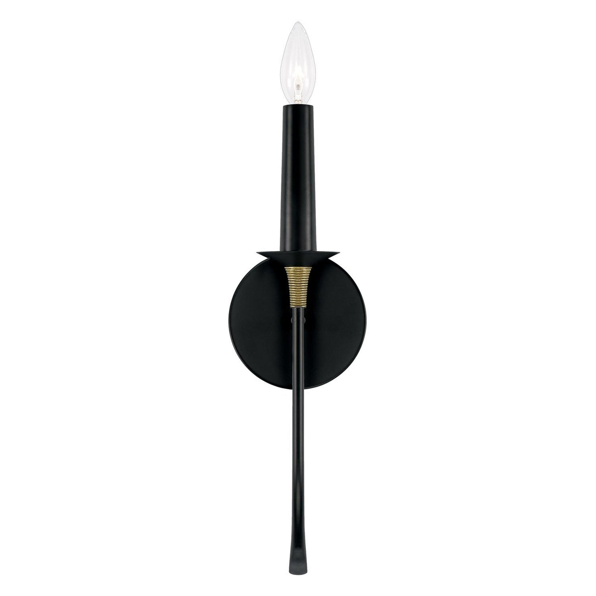 Capital Lighting 645611KB Amara 1 Light Sconce Matte Black with Brass