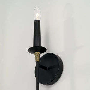Capital Lighting 645611KB Amara 1 Light Sconce Matte Black with Brass