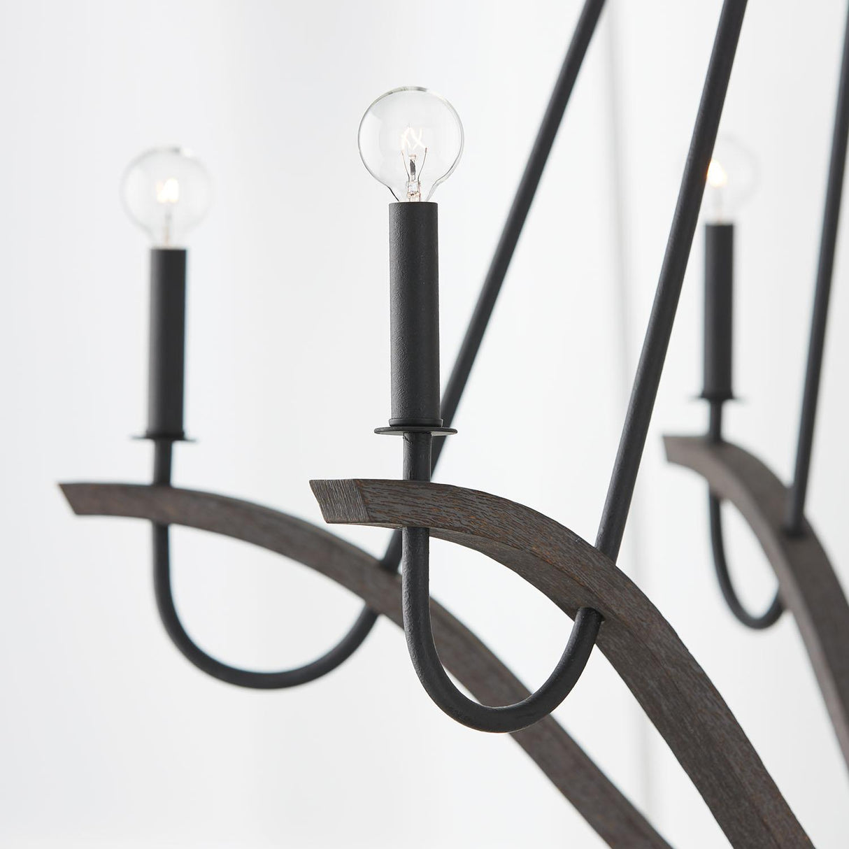 Capital Lighting 447662CK Clive 6 Light Chandelier Carbon Grey and Black Iron