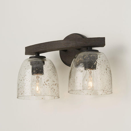 Capital Lighting 147621CK-536 Clive 2 Light Vanity Carbon Grey and Black Iron