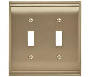 Amerock Wall Plate Golden Champagne 2 Toggle Switch Plate Cover Candler 1 Pack Light Switch Cover