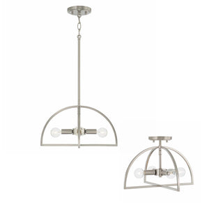 Capital Lighting 248841BN Lawson 4 Light Dual Mount Semi-Flush/Pendant Brushed Nickel