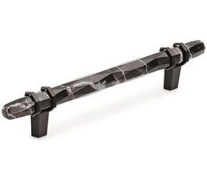 Amerock BP36649MBKBBR Carrione Cabinet Pull, 5-1/16 in (128 mm) Center-to-Center, Marble Black/Black Bronze