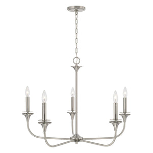 Capital Lighting 448951BN Presley 5 Light Chandelier Brushed Nickel