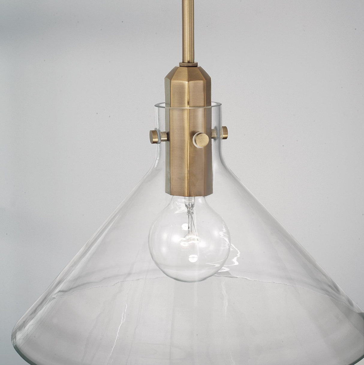 Capital Lighting 345811AD Greer 1 Light Pendant Aged Brass
