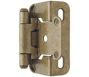 Amerock Cabinet Hinge 1/2 inch (13 mm) Overlay Hinge Burnished Brass 2 Pack Self-Closing Hinge Partial Wrap Hinge Cabinet Door Hinge