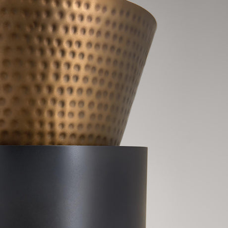 Capital Lighting 330416PZ Loren 1 Light Pendant Patinaed Brass and Dark Zinc