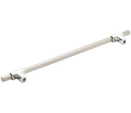 Amerock Cabinet Pull Polished Chrome/Satin Nickel 10-1/16 inch (256 mm) Center to Center Urbanite 1 Pack Drawer Pull Drawer Handle Cabinet Hardware