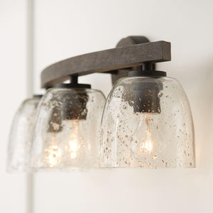 Capital Lighting 147631CK-536 Clive 3 Light Vanity Carbon Grey and Black Iron