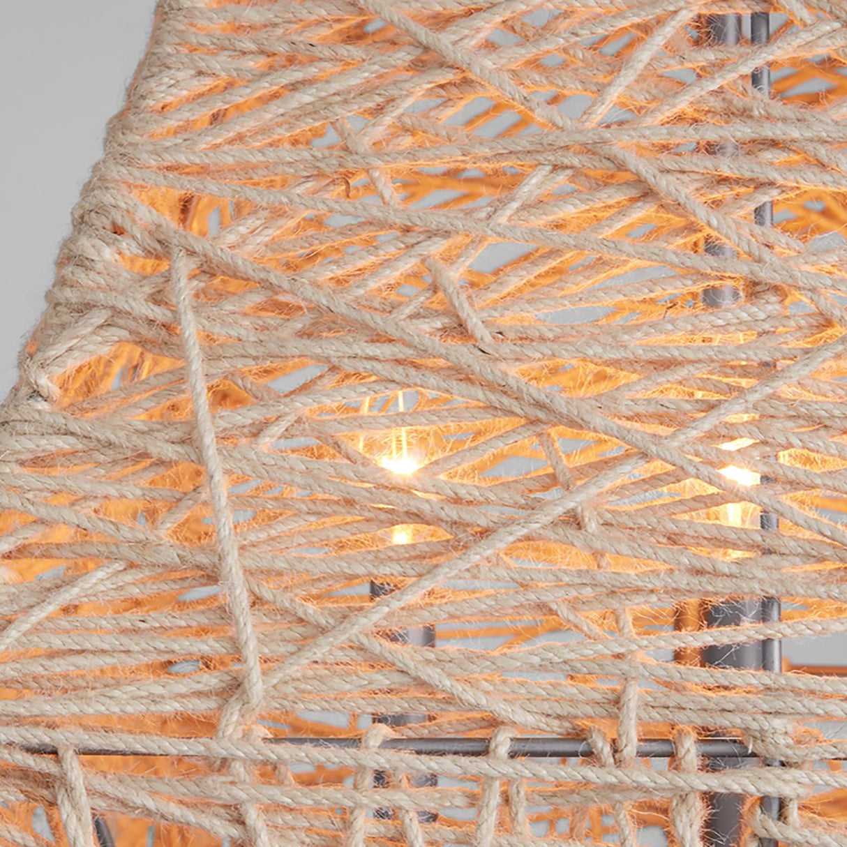 Capital Lighting 335241NY Finley 4 Light Pendant Natural Jute and Grey