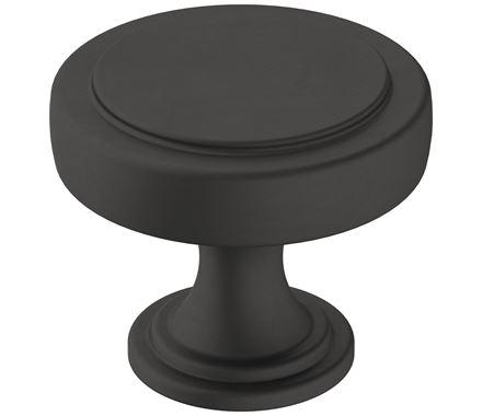 Amerock Cabinet Knob Matte Black 1-1/2 inch (38 mm) Diameter Exceed 1 Pack Drawer Knob Cabinet Hardware