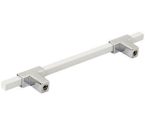 Amerock Cabinet Pull Polished Chrome/White 5-1/16 inch (128 mm) Center to Center Urbanite 1 Pack Drawer Pull Drawer Handle Cabinet Hardware