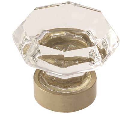 Amerock Cabinet Knob Clear/Golden Champagne 1-5/16 inch (33 mm) Diameter Traditional Classics 1 Pack Drawer Knob Cabinet Hardware