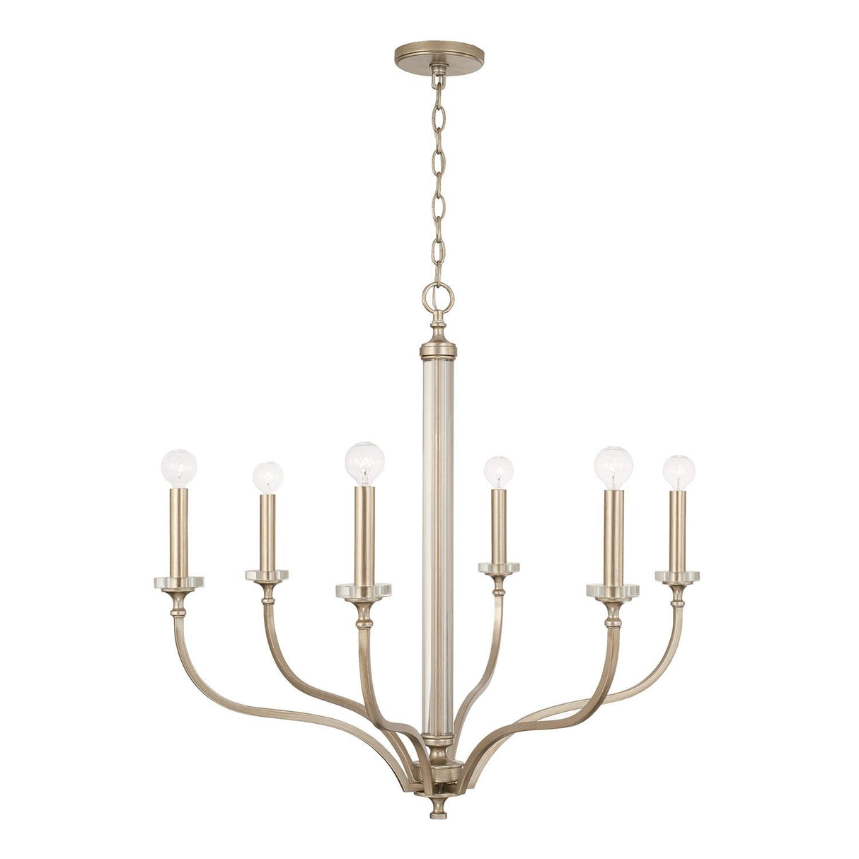 Capital Lighting 444861BS Breigh 6 Light Chandelier Brushed Champagne