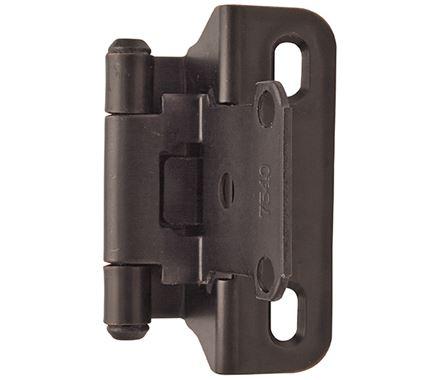 Amerock Cabinet Hinge 1/4 inch (6 mm) Overlay Hinge Oil Rubbed Bronze 2 Pack Self-Closing Hinge Partial Wrap Hinge Cabinet Door Hinge